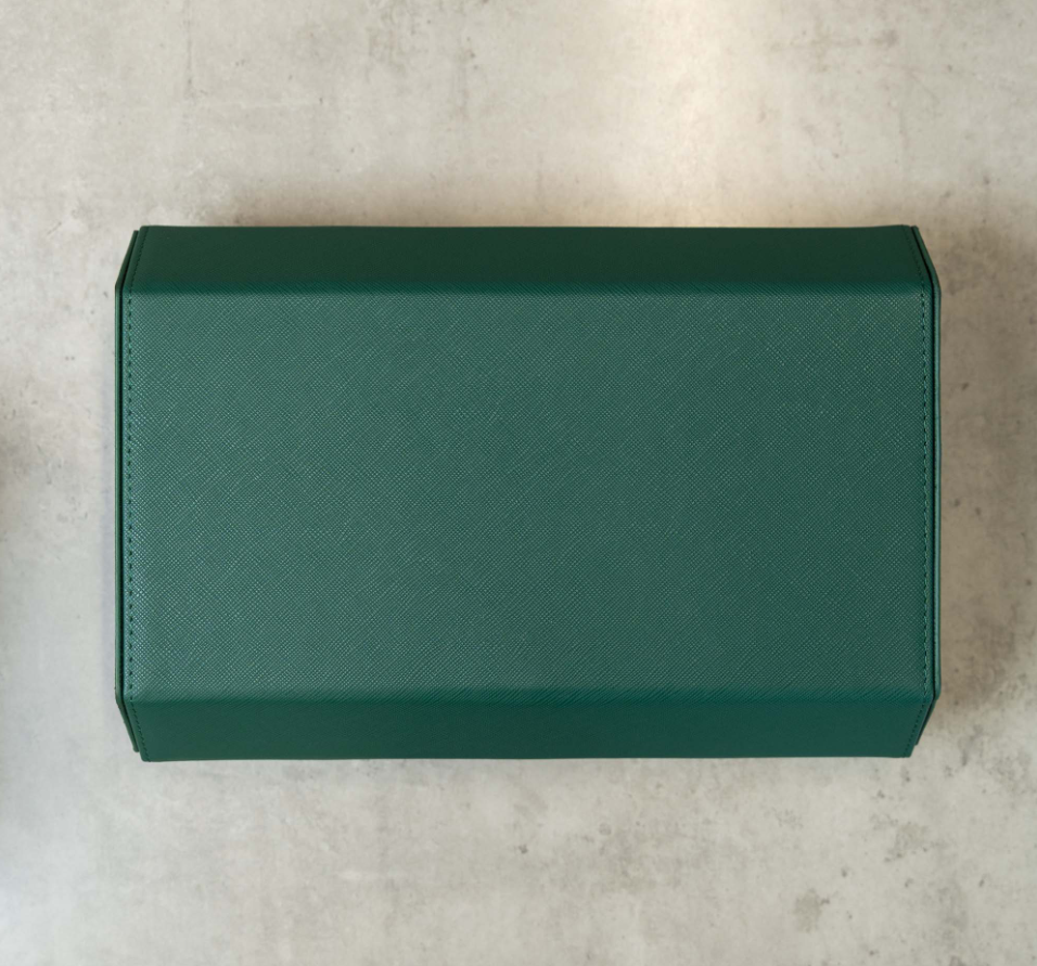 Hexagon groene horlogebox