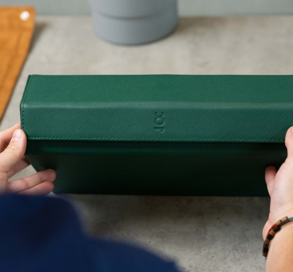 Hexagon groene horlogebox