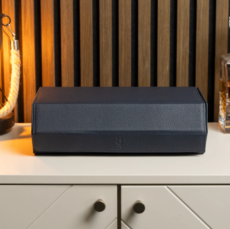 Hexagon navy-blauwe horlogebox