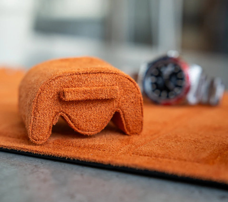 Hexagon zwart-oranje horlogebox