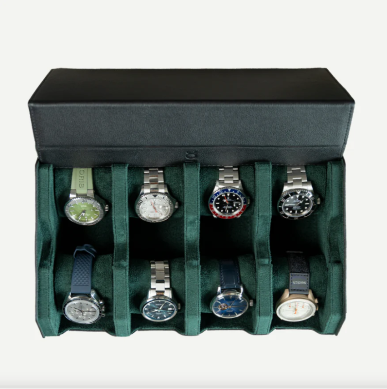 Hexagon zwart-groene horlogebox