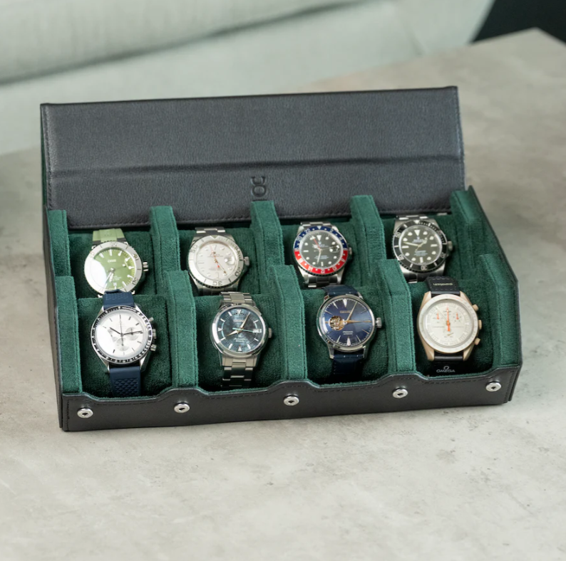 Hexagon zwart-groene horlogebox