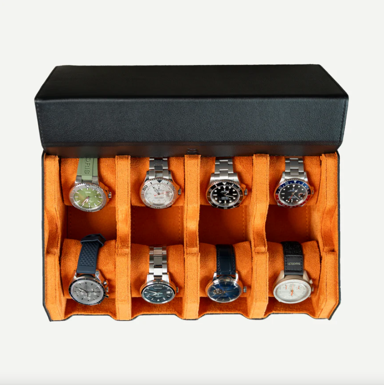 Hexagon zwart-groene horlogebox